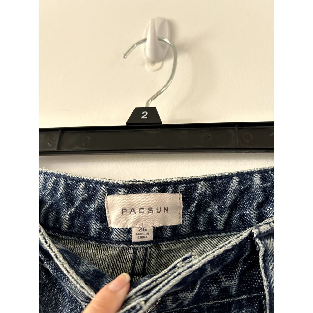 Pacsun Casey Dark Indigo Moto Low Rise Baggy Jeans Size 26 - Picture 3 of 5